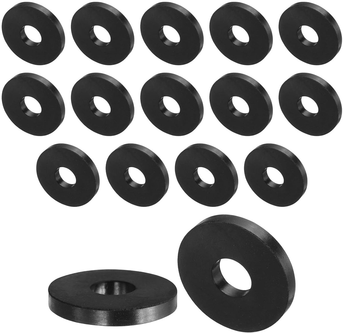 16 stuks afstandhouders van rubber, 40 mm buitendiameter, 12 mm binnendiameter, 5 mm hoog, rond, anti-vibratie, dikke rubberen ringen