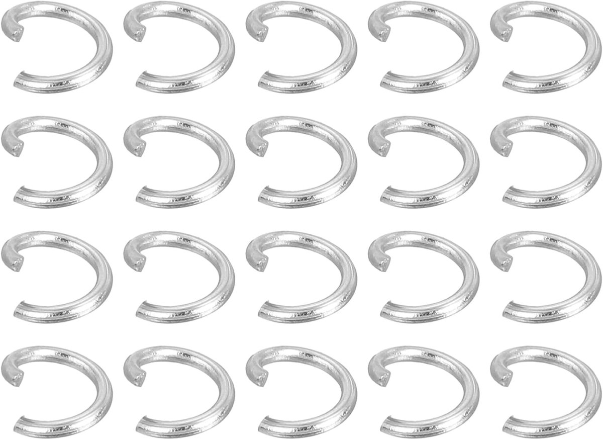 200 stuks open springringen, 4,5 mm O-ring van roestvrij staal, open ring, sluiting voor het maken van sieraden, reparatie, halsketting, zilver