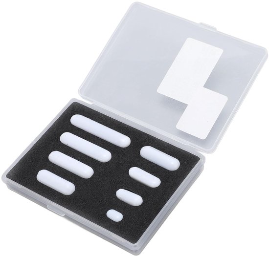 Magneetroerder Set - Mengstaafjes - Vloeistoffen Mengen - Hoge Temperatuur Bestendig - 8 Stuks - Wit — afbeelding 2