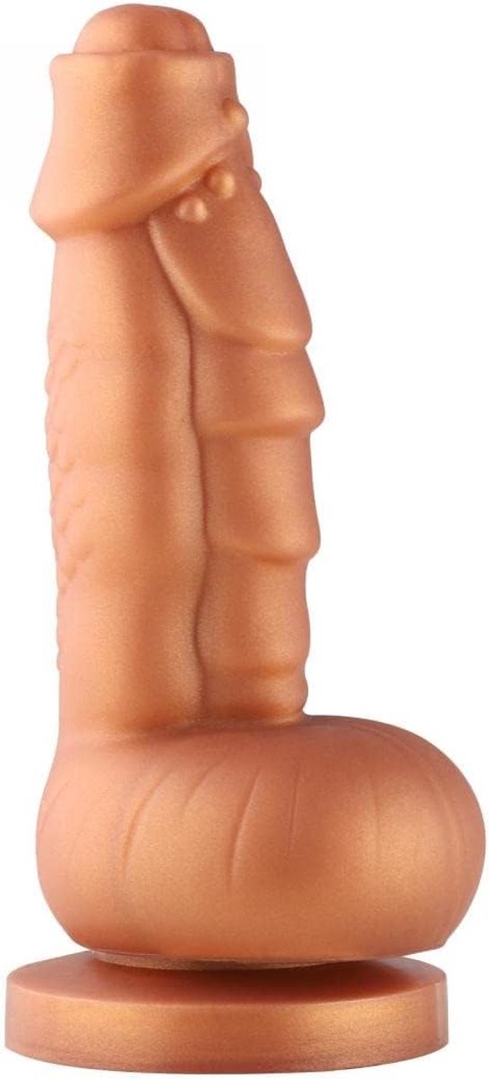 Dildo Small KlicLok 20 CM - Goud - Stimulerende ribbels - Discreet verpakt - SnelShoppen