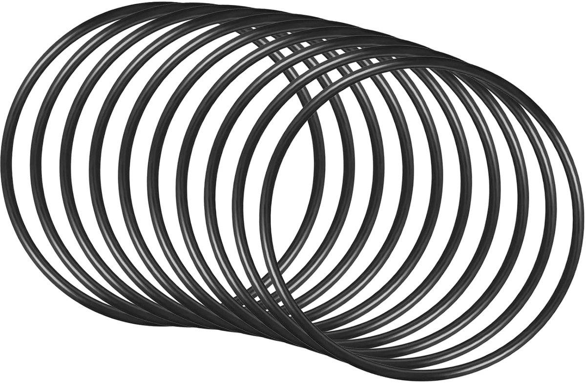 10 stuks ronde afdichtingen voor waterkraan, loodgieterswerk, reparatie, afdichting, verbinding, 145 mm x 135 mm x 5 mm, zwart