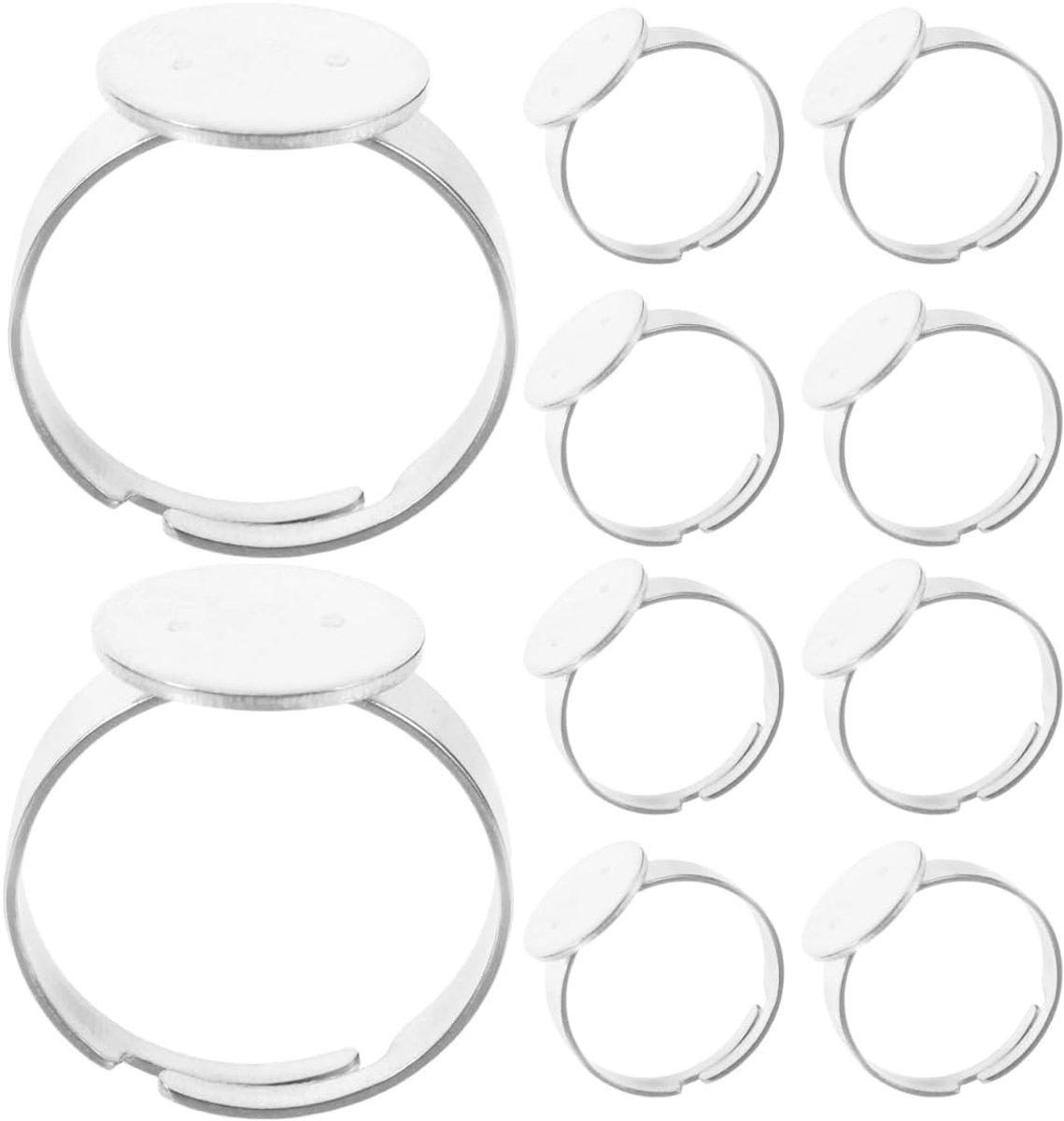 20 stuks 12 mm ringringen roestvrij staal cabochon ring lunet onbewerkte sieraden maken zilver