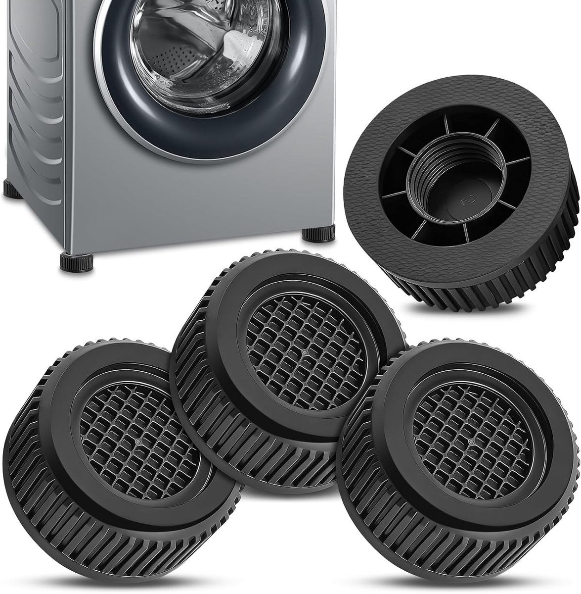 4 stuks, anti-trillingsvoetjes, wasmachine, anti-trillingsvoetjes, verlengt je levensduur, antislipmat, voetkussen, voor droger en koelkast