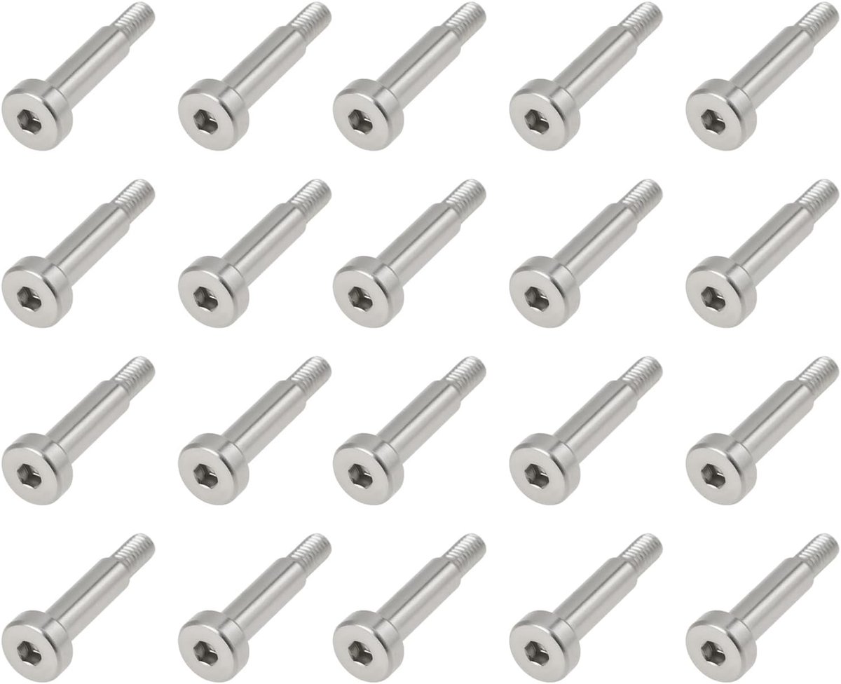 20 STKS Schouder Bouten 304 Rvs 5mm Schouder Dia 16mm Schouderlengte M4 Draad voor Machines en Textiel Apparatuur