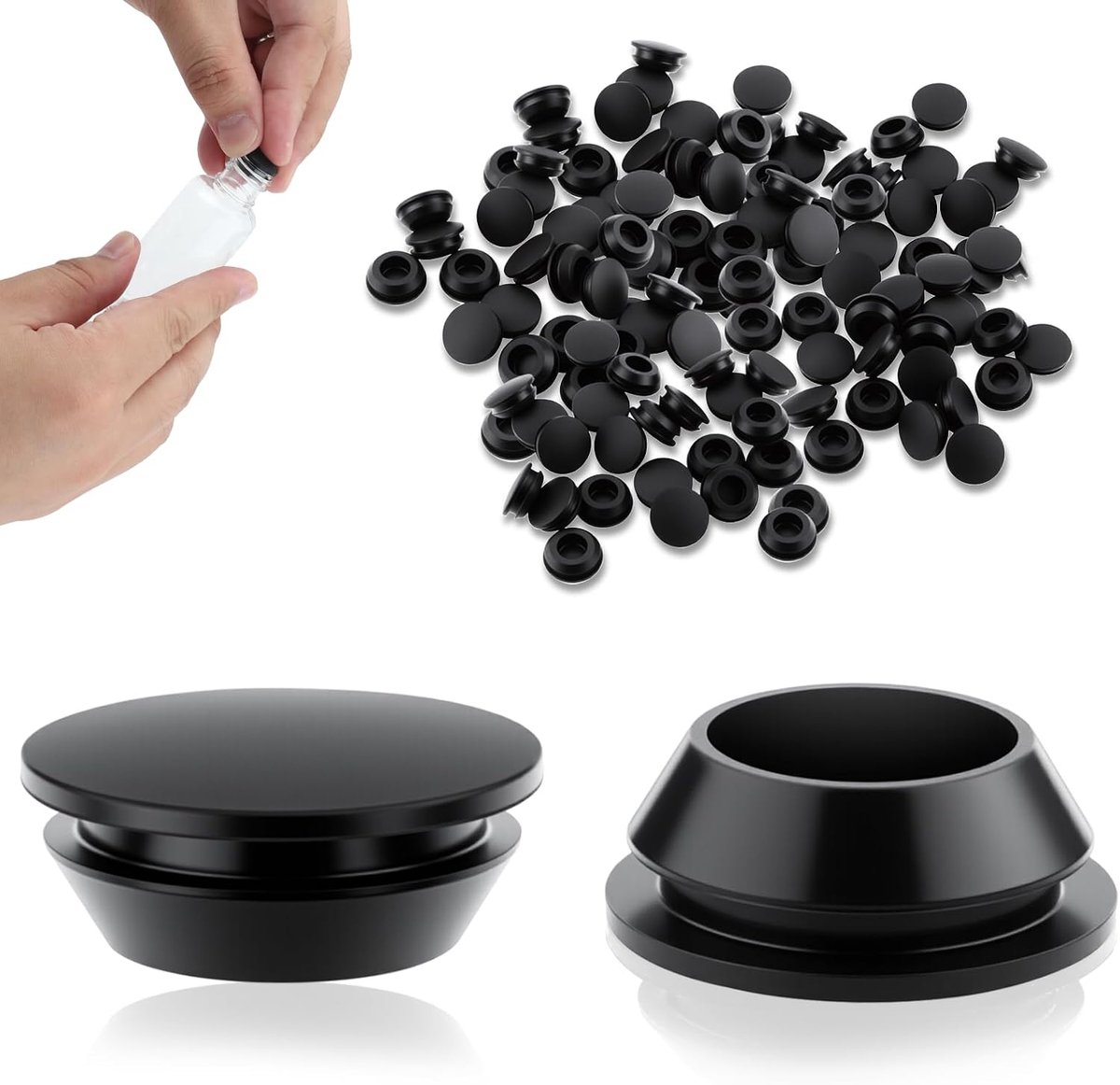 3 stuks rubberen stop, ronde siliconen stop, zwarte rubberen stop, waterdichte afsluitstop, rubberen stop, rubberen stop, gatstop voor flessen met gat van 40 mm, meubels, eindkappen, buizen
