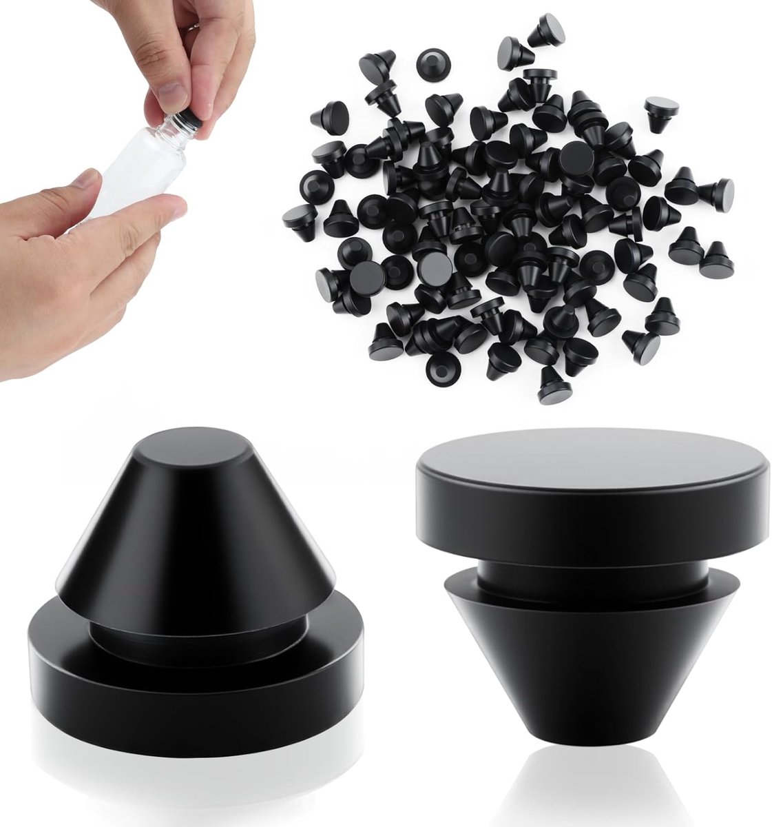 60 stuks rubberen stop, ronde siliconen stop, zwarte rubberen stop, waterdichte afsluitdoppen, rubberen stop, gatstop voor flessen met 3,5-4 mm gat, meubels, eindkappen, buizen