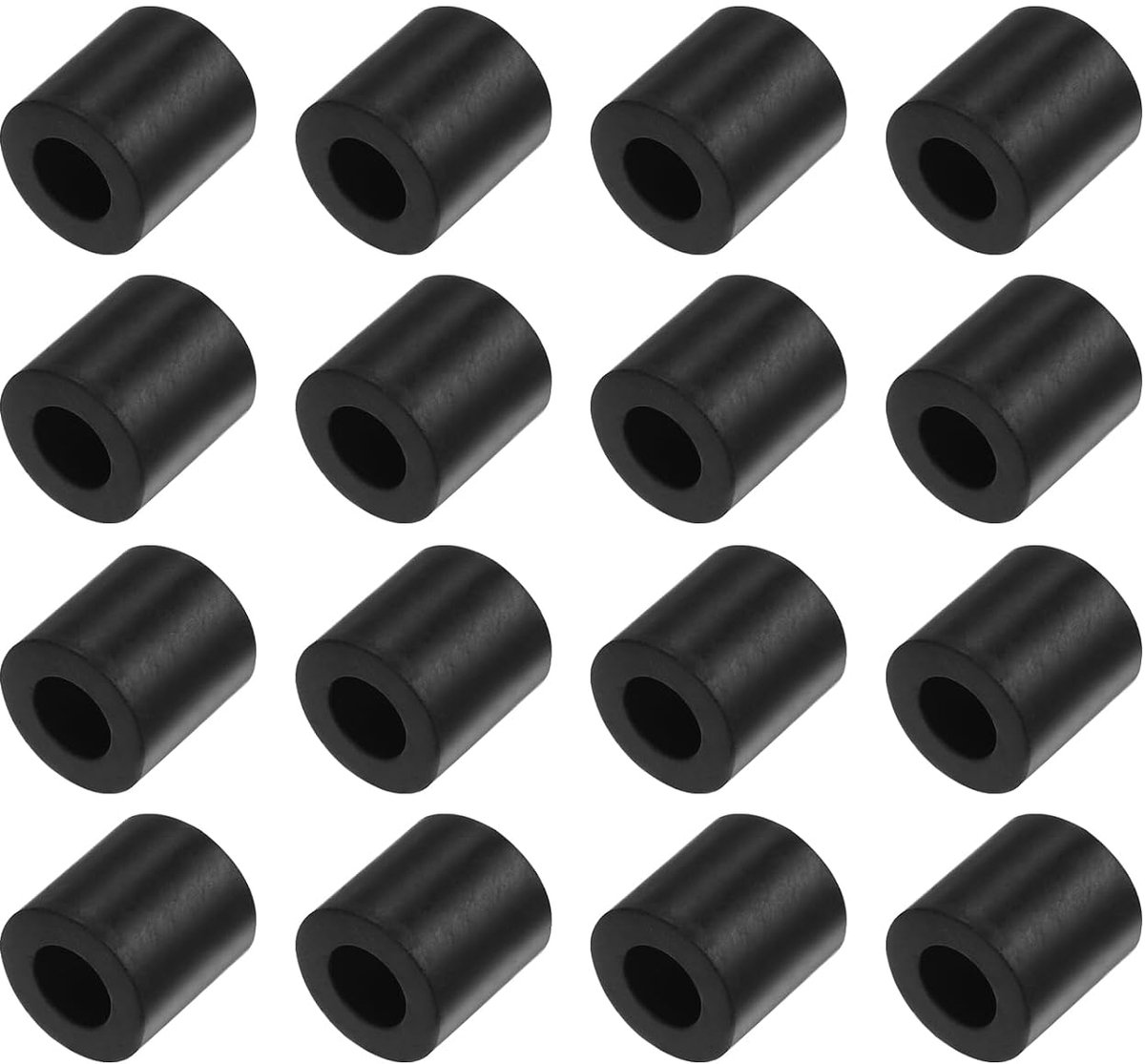 16 stuks rubberen spacers, 10 x 20 x 20 mm, anti-vibratie-isolatiepads, voor thuis, auto's, bootaccessoires, neopreen, zwart