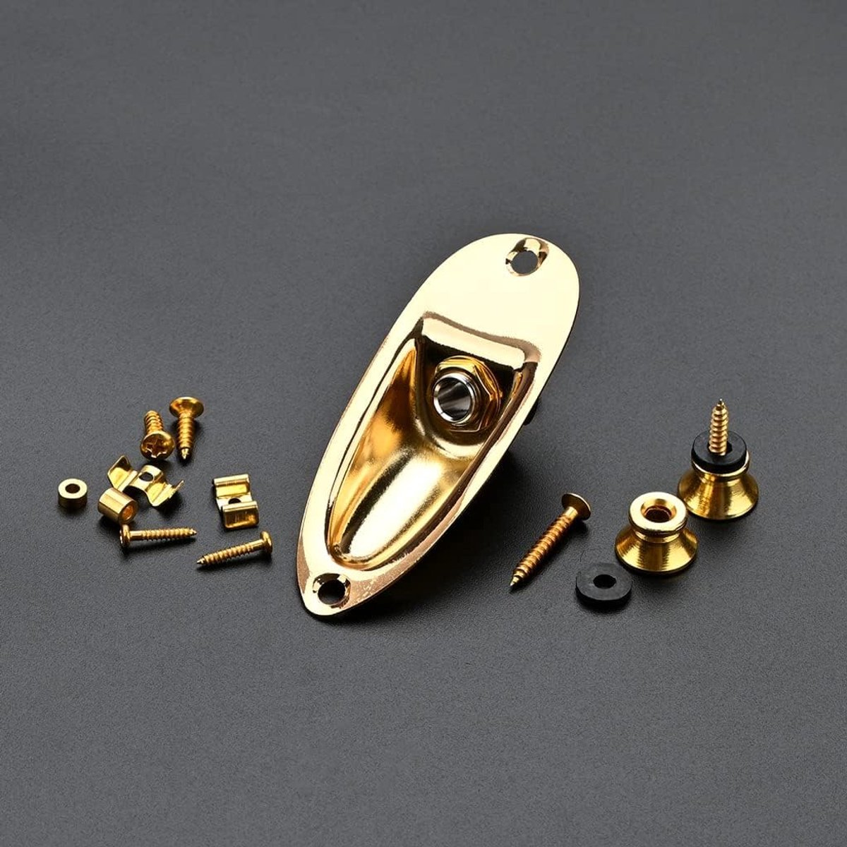 Elektrische Gitaar Hardware Set Gitaar String Boom, Band Knop en Geladen Jack Socket Plaat Met Montage Schroeven Voor Gitaar Vervangende Onderdelen, Goud