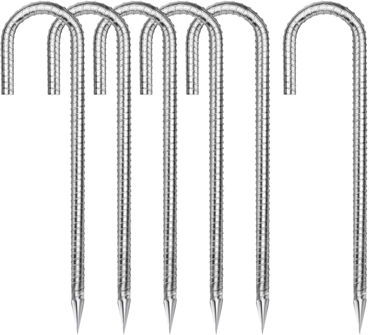Tentharingen Haringen 30cm lengte J-vormig Ø 8mm Voor het vastzetten van hekken Tenten Luifels Kamperen En In De Tuin In Het Hondenhok In Het Kippenhok