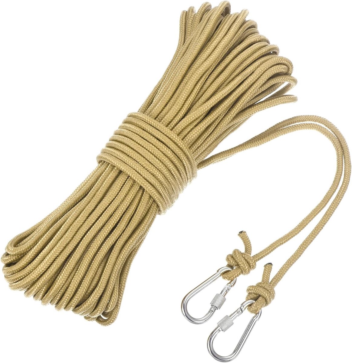 Ankertouw van gevlochten polypropyleen, kabel met haken, 1/4 inch, 100 m, drijvende spaken, nylon, voor anker, boten, zwembad, marine, kaki