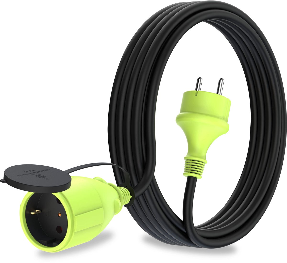 Schuko-verlengkabel 5m IP44 - H05RR-F3G 1,5mm² - geaarde contactdoos - ideaal voor buitengebruik - SnelShoppen