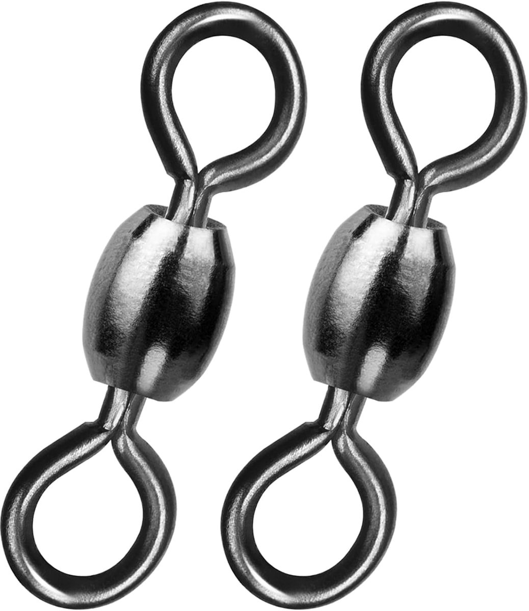 9KM DWLIFE Kogellager-viswartel met splitringen, 25 stuks, zeer sterke klikwervels, snelkoppeling, visaccessoires voor zout water