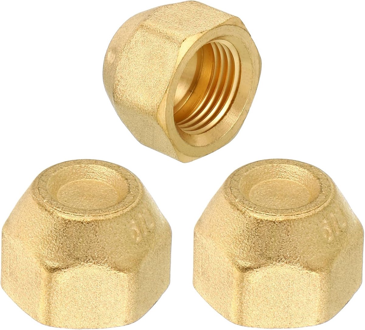 Bussen 3/8" messing afdichtstop 3 Pack SAE Fakkel buis fitting 45 graden zeskant buisleiding beslag voor airconditioner koeling | Hex slang aansluitingen voor airconditioning koelkast