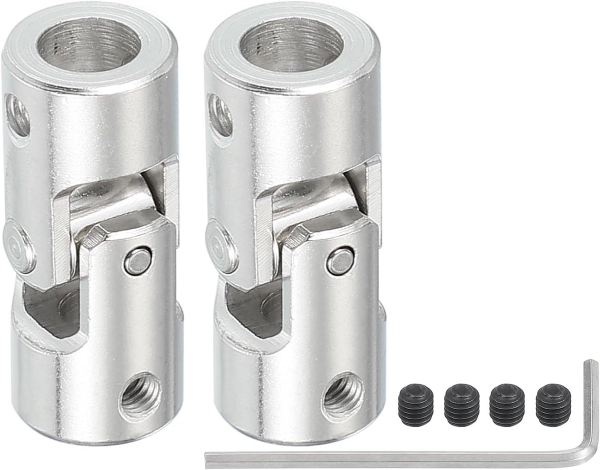 Universele koppelaar, 6 mm tot 8 mm, binnendiameter, 2 stuks, U-afdichtingen, askoppeling, M4-schroeven voor motormodellen, robots