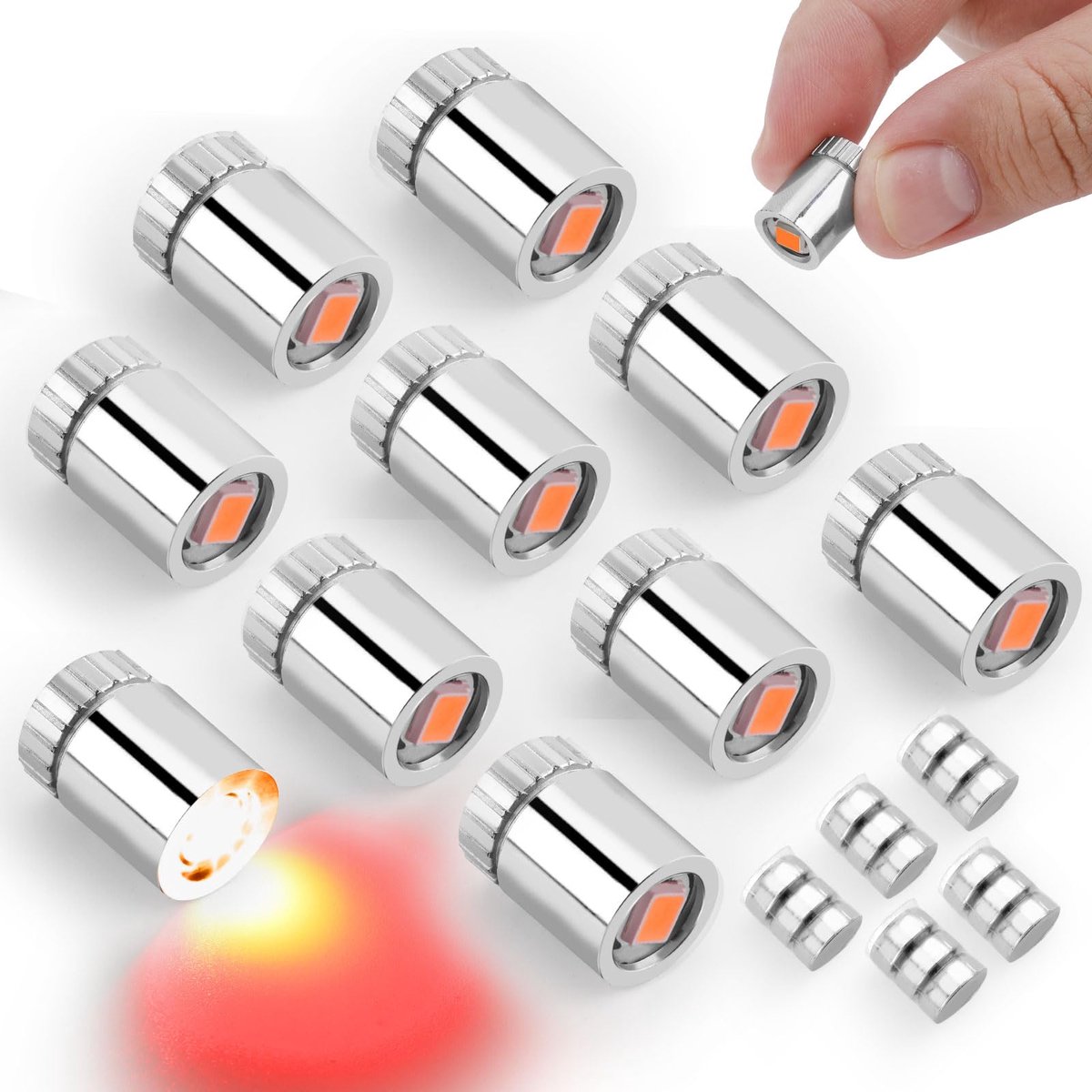 Miniatuur LED Lampjes 10st - Rood - Met Batterij - Perfect voor Knutselen en Feestdecoratie - SnelShoppen