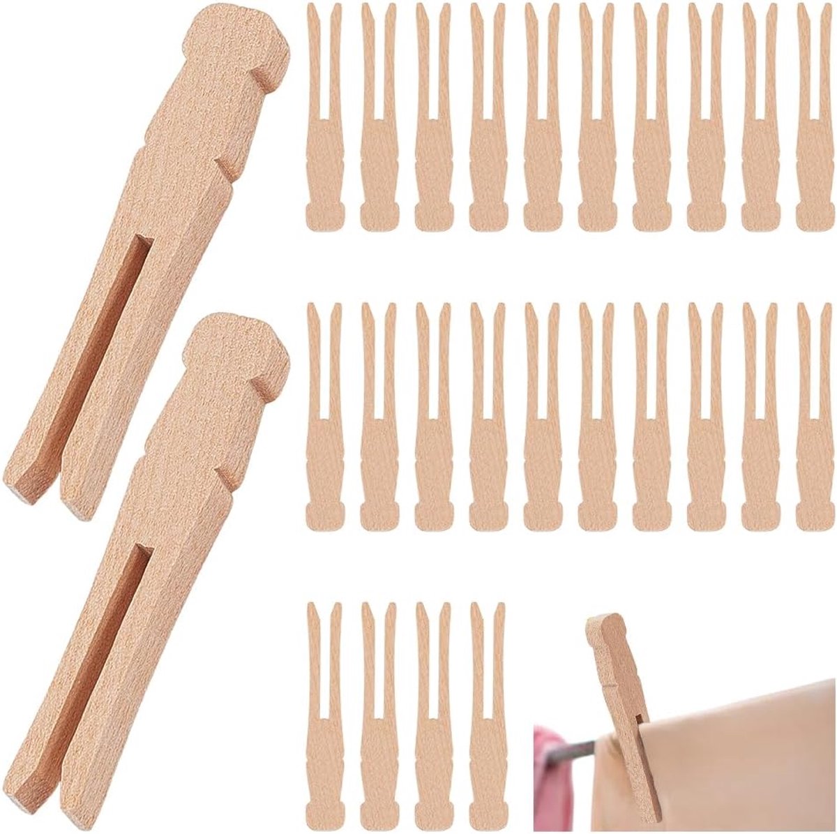 Wasknijpers Vintage Kleding Pinnen Foto Display Opknoping Clip Hout Clips Waslijn Klemmen voor Thuis Outdoor Wasserij Droogrek Sok Ambachten Foto Opknoping Voedsel Zak