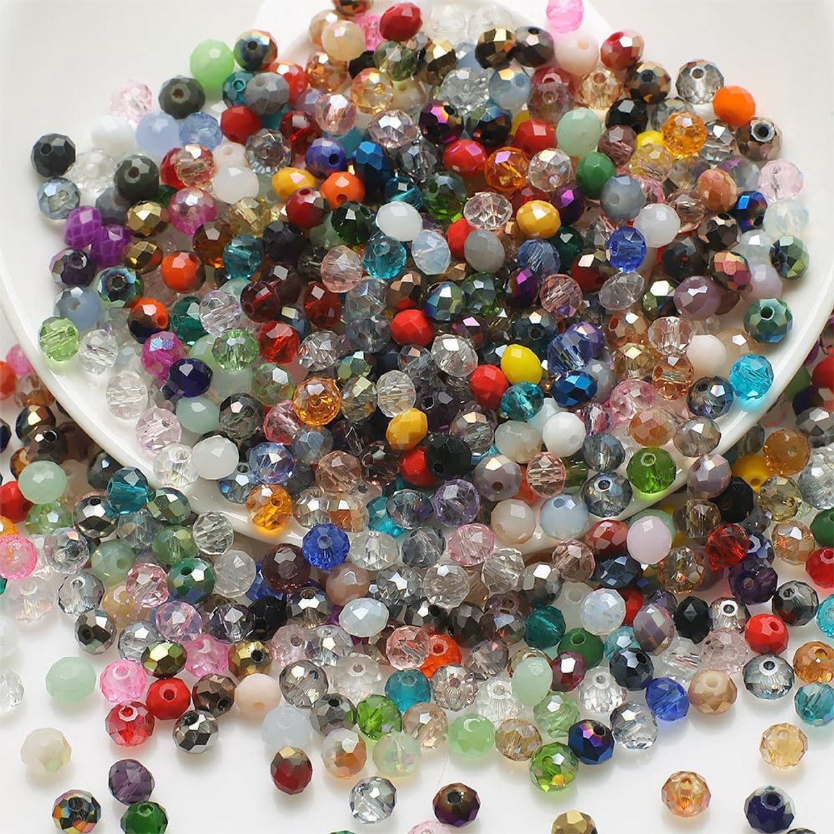 100 stuks 8 mm gefacetteerde platte glazen kralen,kleine kralen verspreide kralen,parelkristallen kralen,glaskralen sieraden,voor doe-het-zelf armbanden,collier,kunsthandwerk,gemengde kleuren