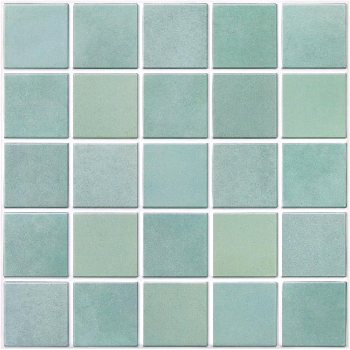 Zelfklevende Spatwand voor Keuken en Badkamer, PVC Mat Bamboe Groen, Zelfklevende 3D Waterdichte Metro Keuken Wandtegels (10 stuks, 30 x 30 cm)