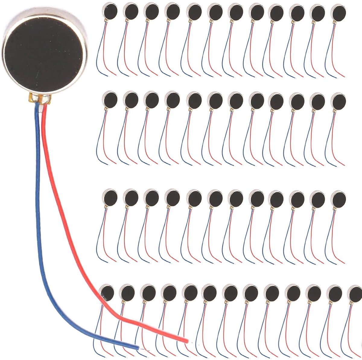 50 stuks 10 x 2,7 mm DC 3 V 80 mA mini vibratiemotoren 11000 RPM 1027 platte munt knop type Micro DC vibratiemotor voor mobiele telefoon en pager (50 stuks)