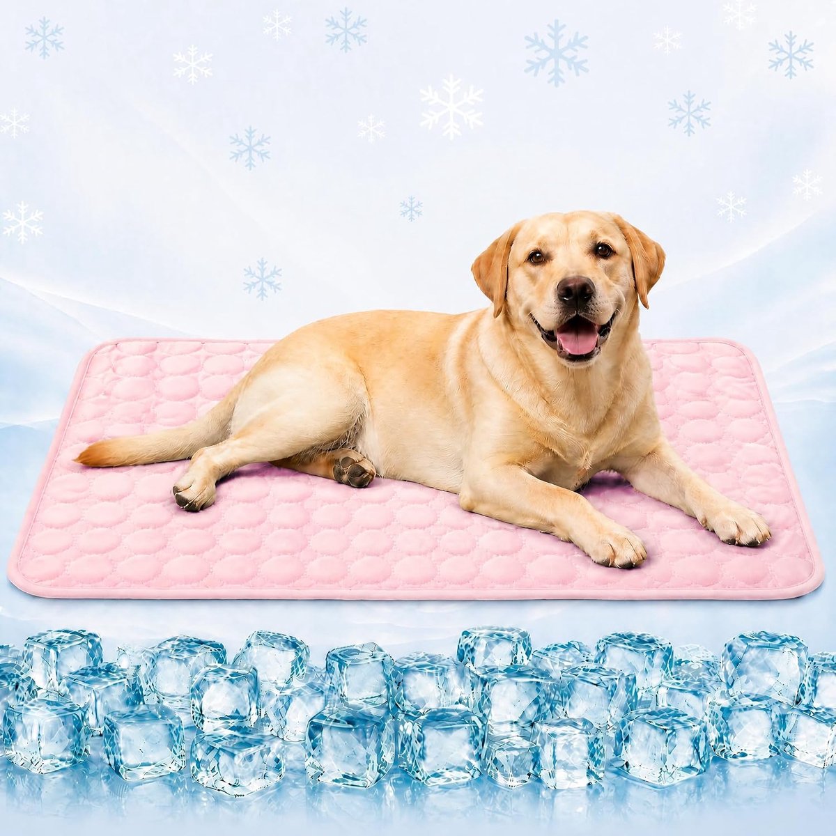 Koelmat Voor Hond & Kat (XL,100x70cm) - Zelfkoelend Zonder Gel - Ademend - Wasbaar & Antislip - Thuis, Auto & Reizen - Duurzaam & Krasbestendig