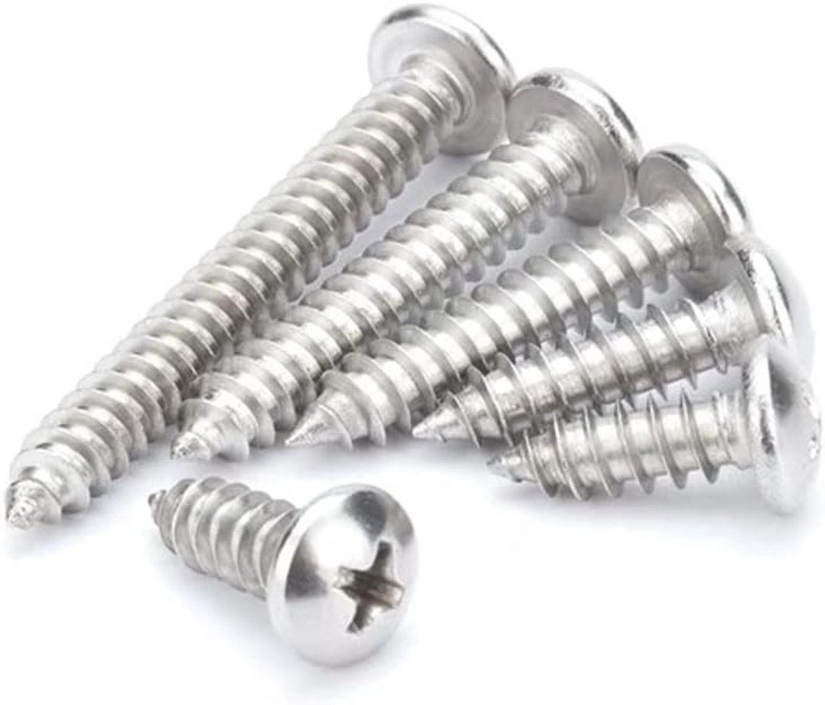 Schroeven Kruis Ronde Kop Schroeven Bevestigingsmiddelen Roestvrij Stalen Houtschroeven - M2×20mm,100 pcs