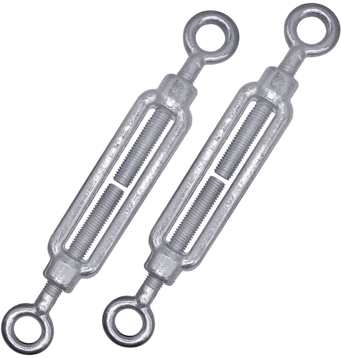 (Pack van 2 stuks) Spanschroef draadspanner M10, verstelbare spangespen oog en oog, touw kabelspanning (2 stuks, M10)