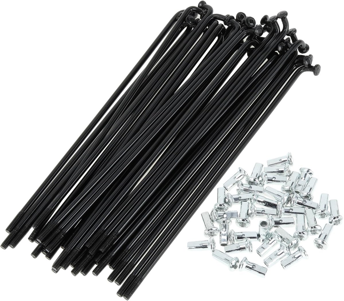 Spaken 12G 127mm Lengte Fiets Wiel Spaken Zwart Carbon Staal