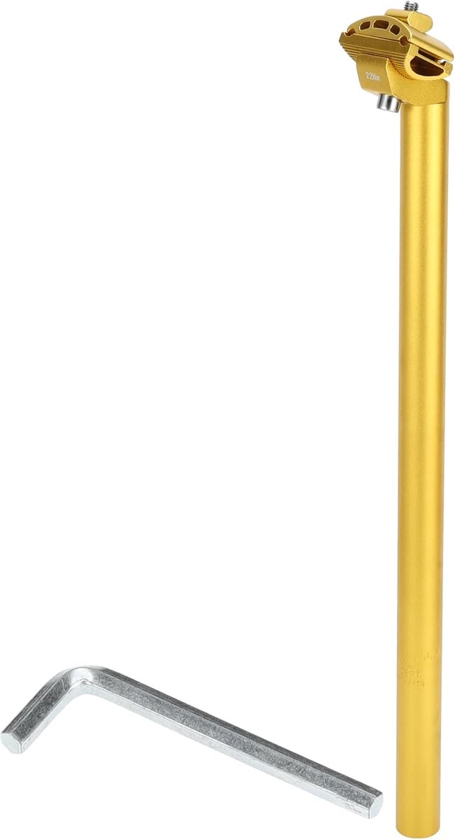Zadelpennen Fiets Zadelpen Seat Buis 25.4x450mm Extra Lange Verstelbare Hoek Aluminiumlegering Gold Tone 1 Set