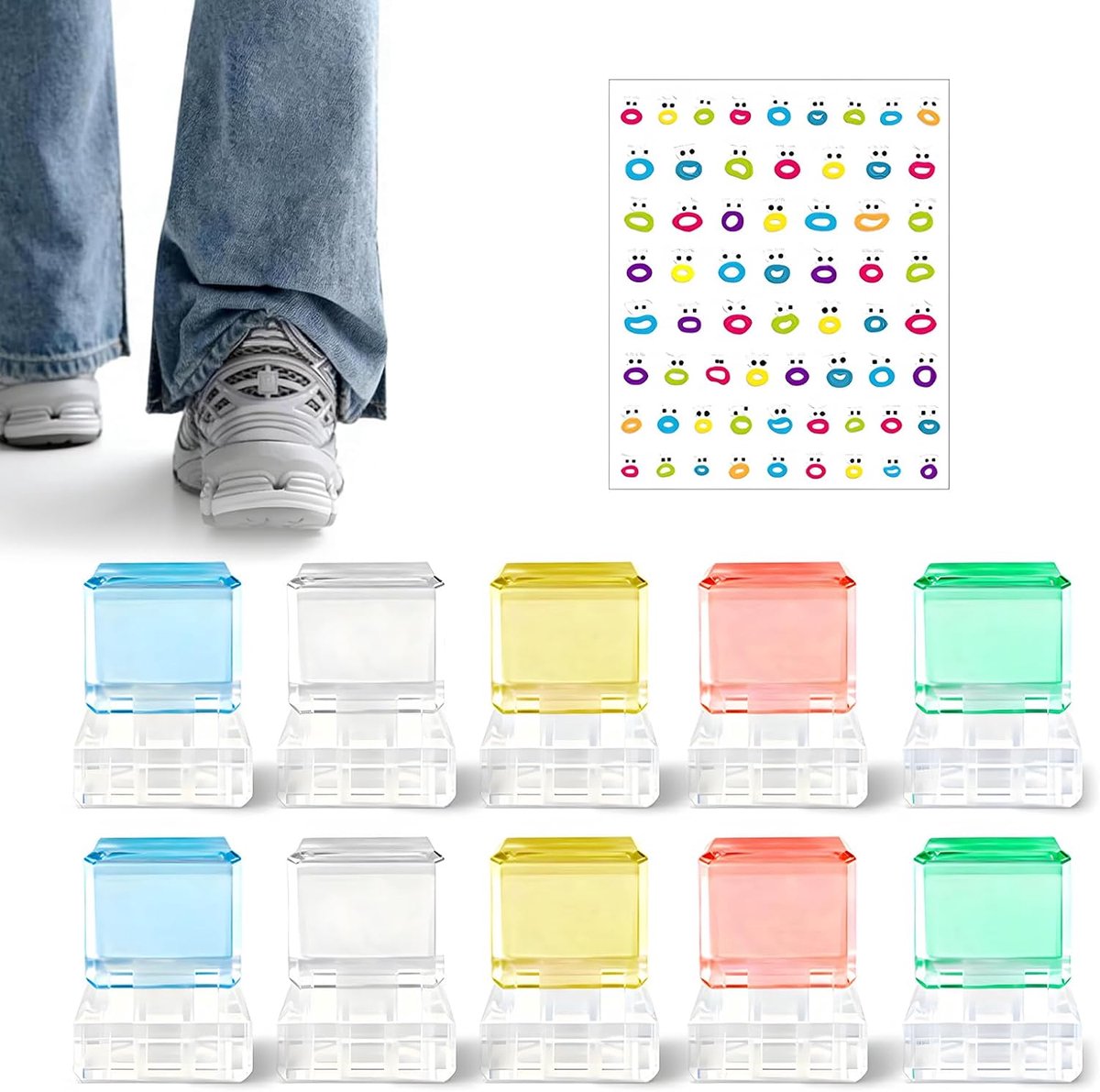 10 stuks onzichtbare clips voor het inkorten van de benen, verstelbare zoom, naadloos, antislip, voor broeken, jeans, jurken, transparant
