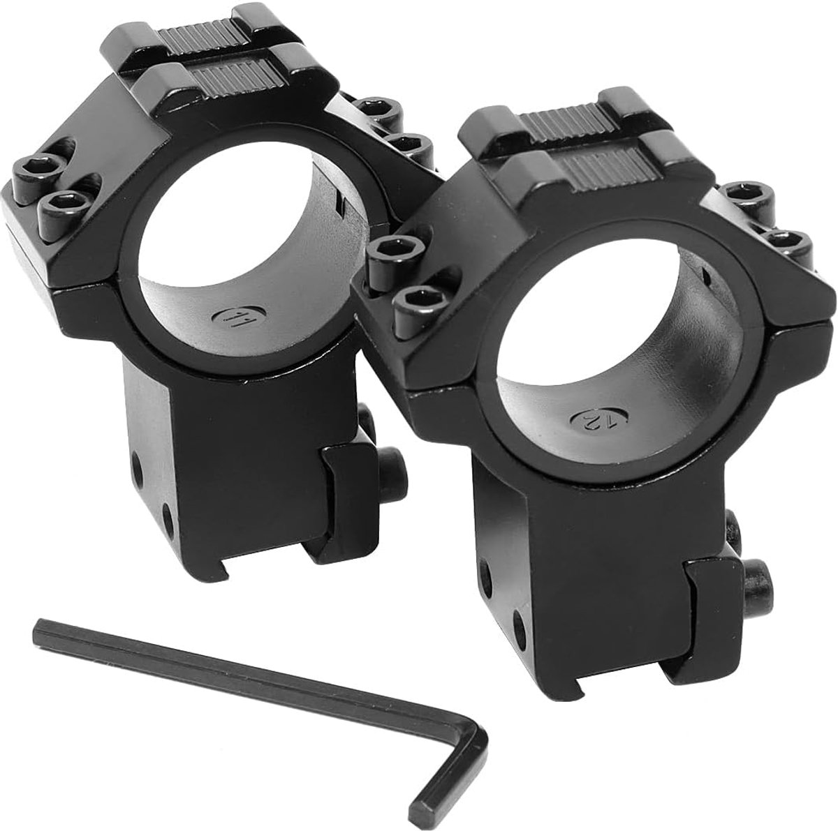 2 stuks hoog profiel 30 mm/25,4 mm scope-ringen - 1" scope-montageadapter 11 mm zwaluwstaartrail (11 mm)