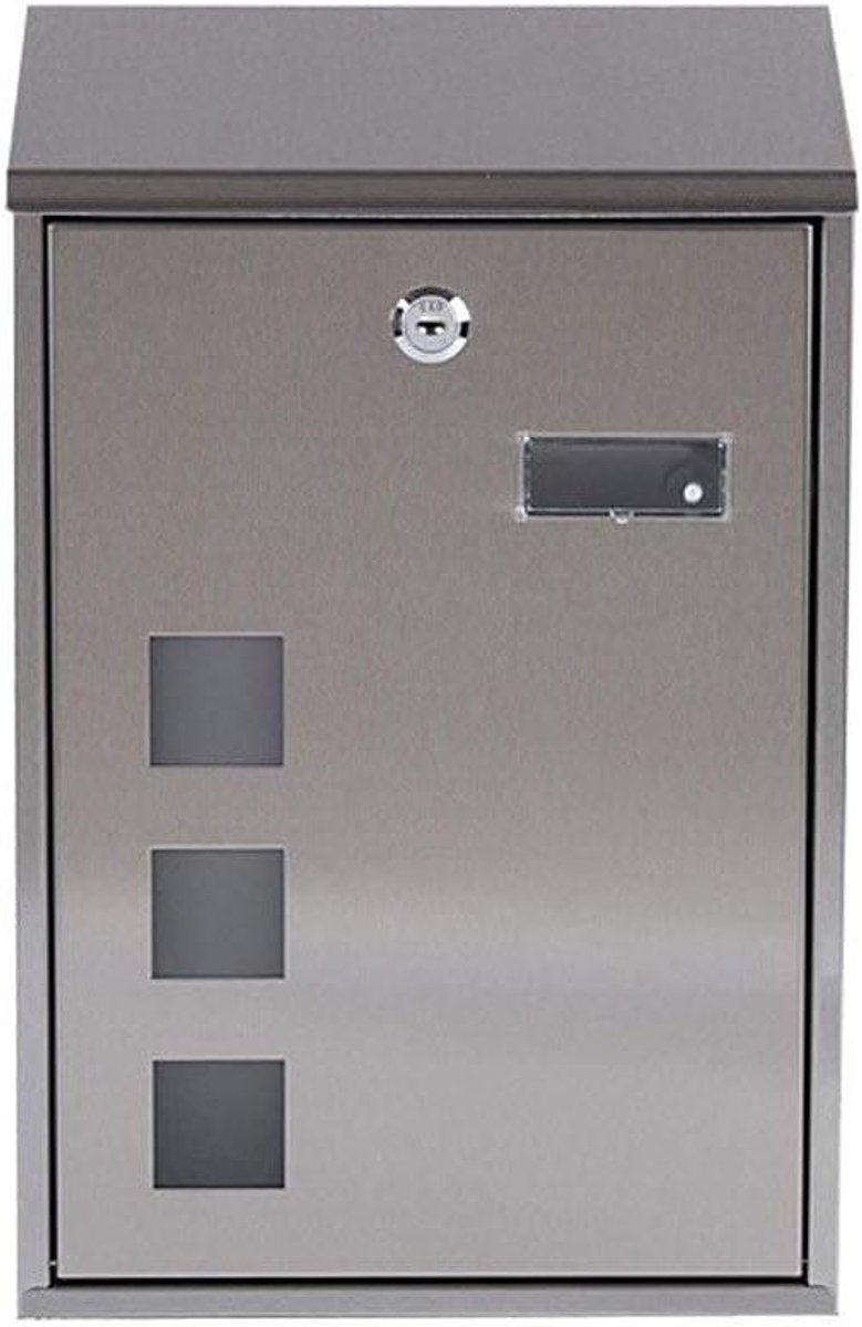 Brievenbus RVS - Buitenmuur brievenbus - Post ontvangen - Met geluiddempend kussen - 9.8x3.9x15.2 inch - Zilverkleurig