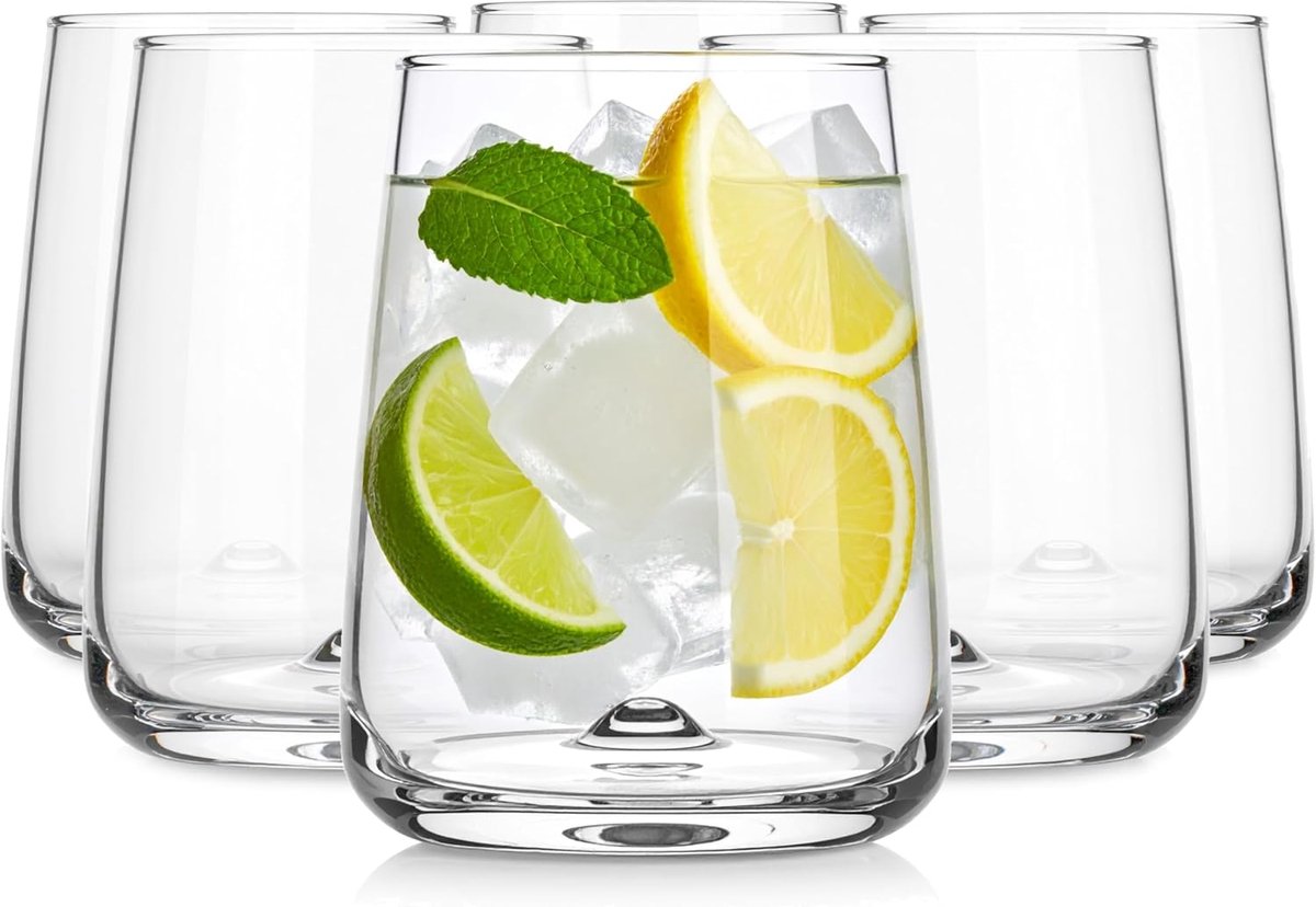 Krosno 1992 Glazen voor Water, Sappen en Cocktails 350 ml - Set van 6 Stuks - Transparant - Set Glazen voor Thuis en Horeca