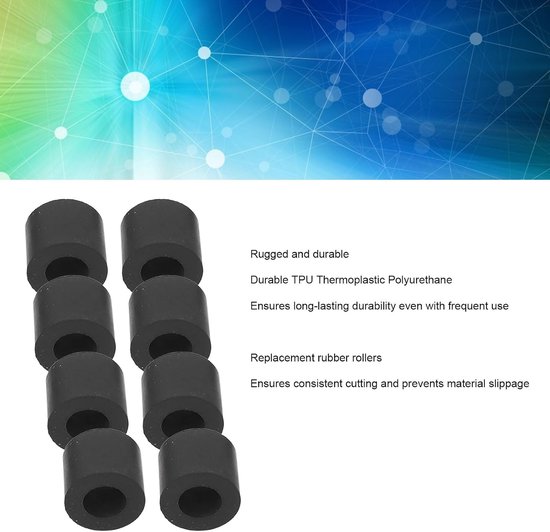 8PCS Rubberen Rolvervanging voor Maker 2, 3, Vervangende Reserve Rubberen Rollen, Roller Reparatie Reserveonderdelen, Rubberen Wielmatgeleider — afbeelding 3
