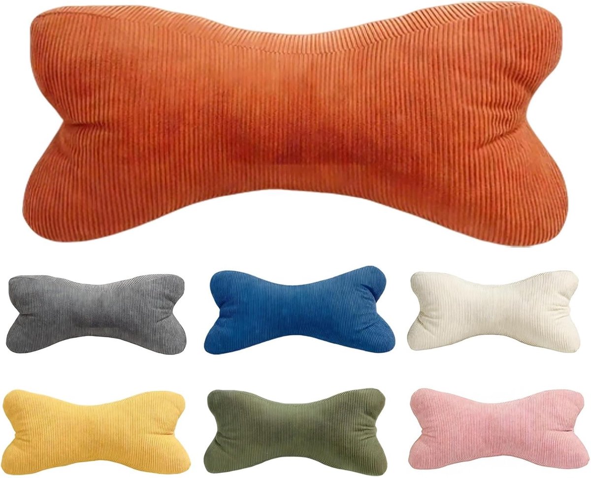 leeskussen, leesbot, nekrol, ergonomische vorm, leesbotten, lendensteun, flexibele ondersteuning voor boeken, ergonomisch nekkussen als leeskussen om te ontspannen (klein, gestreept, oranje