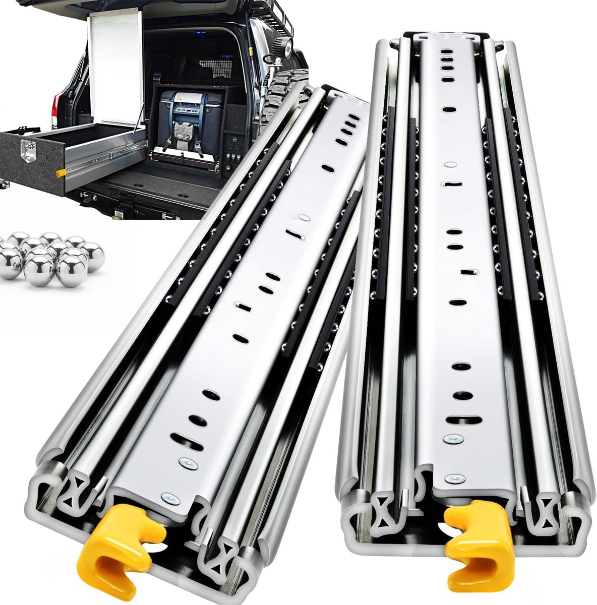 Laderails (30 inch(750mm), Breedte: 76 mm – Met slot: 220 kg)