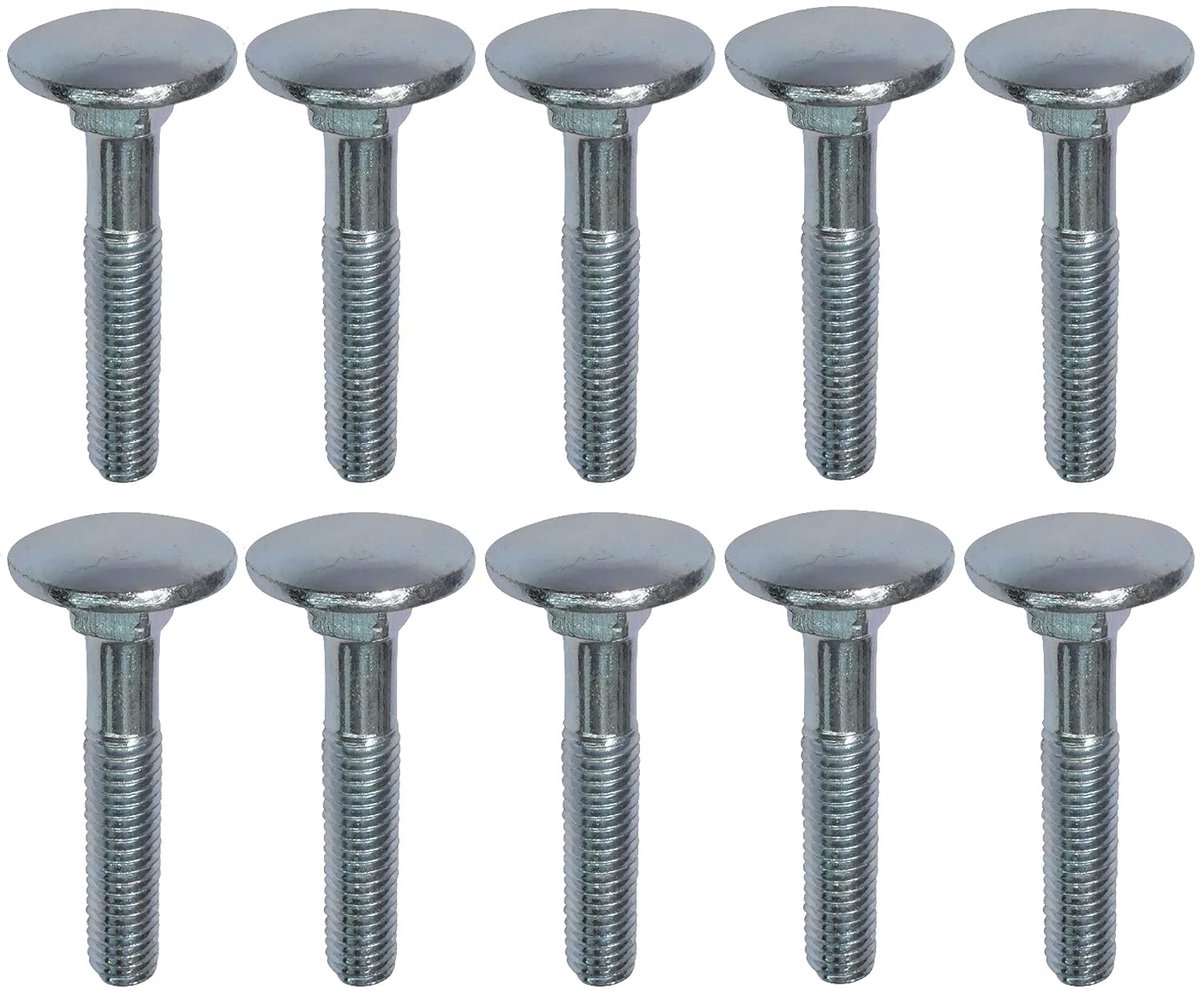 - C48984 - set met 10 slede schroeven / ronde kop ploeg met vierkante kraag - M6x35mm - van verzinkt staal - DIN 603
