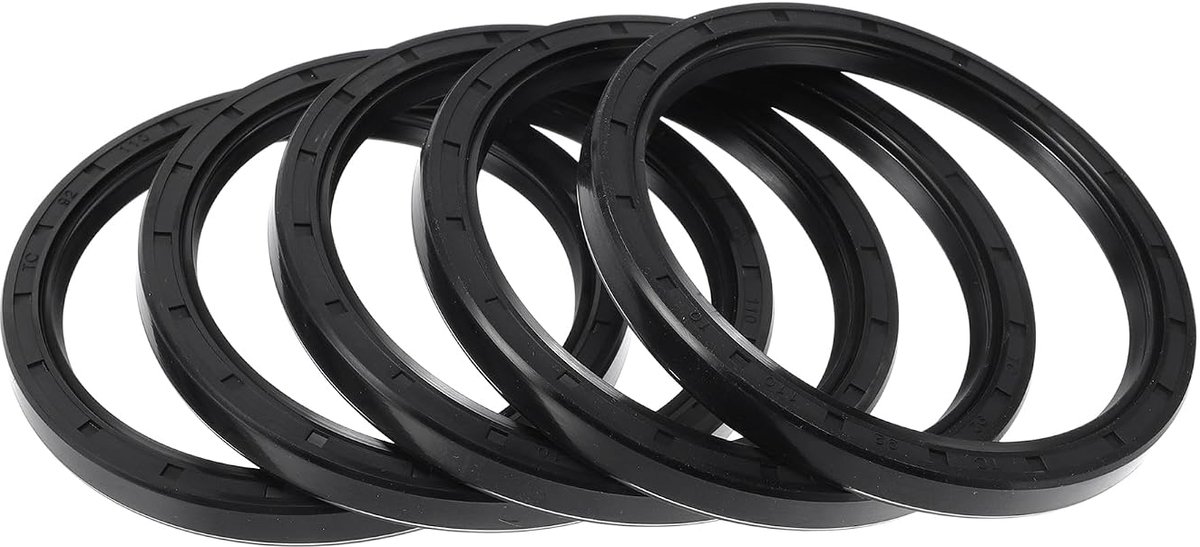 5 stuks universele olieafdichting met dubbele lip met draaibare golfveer, 92 x 110 x 10 mm, nitrilrubber, zwart