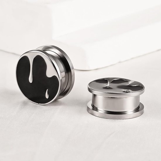 Tunnels Vlees Brancard Enkele Uitlopende Meters Roestvrij Staal Oren Piercing 8mm tot 19mm — afbeelding 4