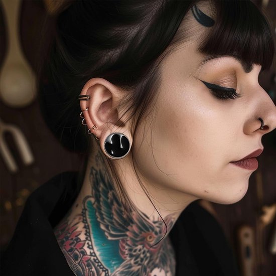 Tunnels Vlees Brancard Enkele Uitlopende Meters Roestvrij Staal Oren Piercing 8mm tot 19mm — afbeelding 2