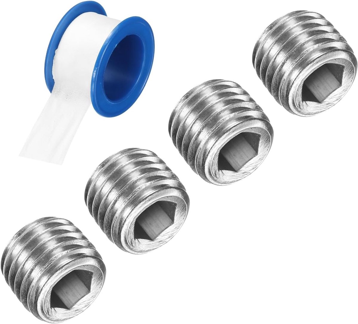 4 stuks M12 x 1,5 x 10 304 roestvrij stalen buisstop, mannelijk, zeshoekig, binnenbuissluiting, verzonken stop voor poortafdichting, pneumatisch magneetventiel