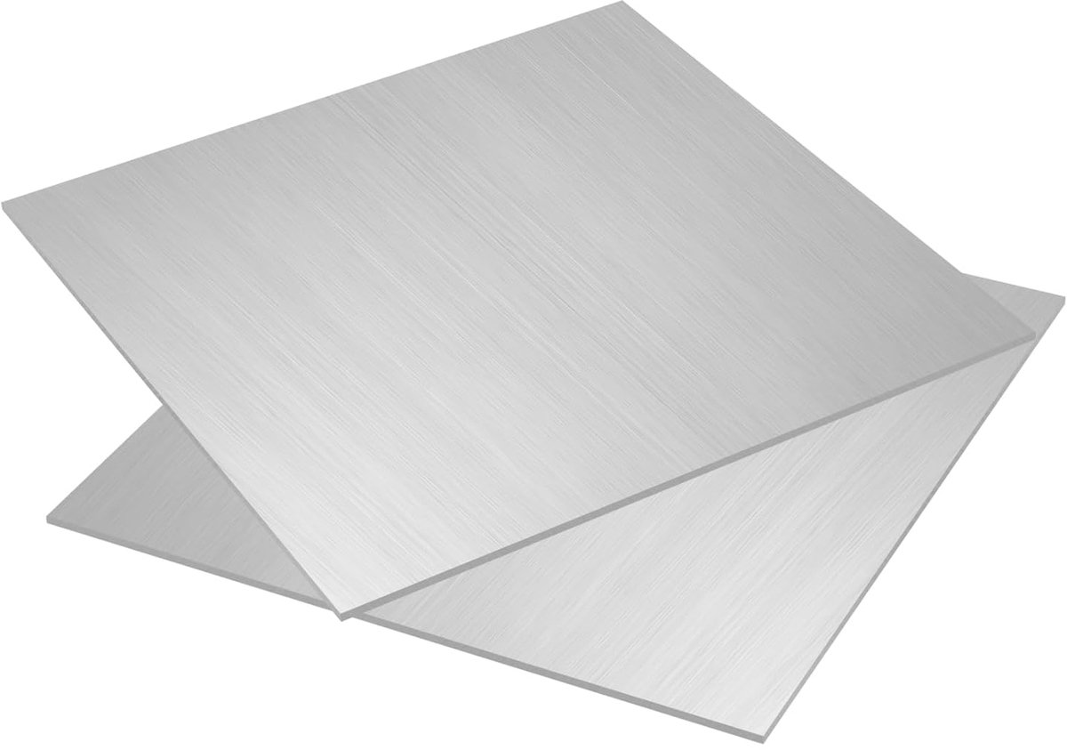Roestvrijstalen plaat, 2 mm, 15 cm × 15 cm, metalen plaat, vierkante roestvrijstalen plaat, geborsteld oppervlak, stalen plaat voor repareren, lassen, projecten, doe-het-zelf knutselwerk