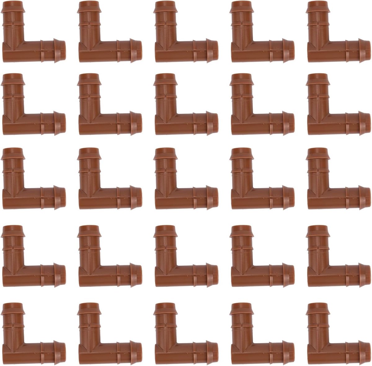 25 Stuks 1/2" Druppelirrigatie Elleboogverbindingen met Weerhaken, 90 Graden Hoekverbindingsstukken voor Tuinirrigatiesysteem voor 1/2" Druppelslang (17mm Binnendiameter)