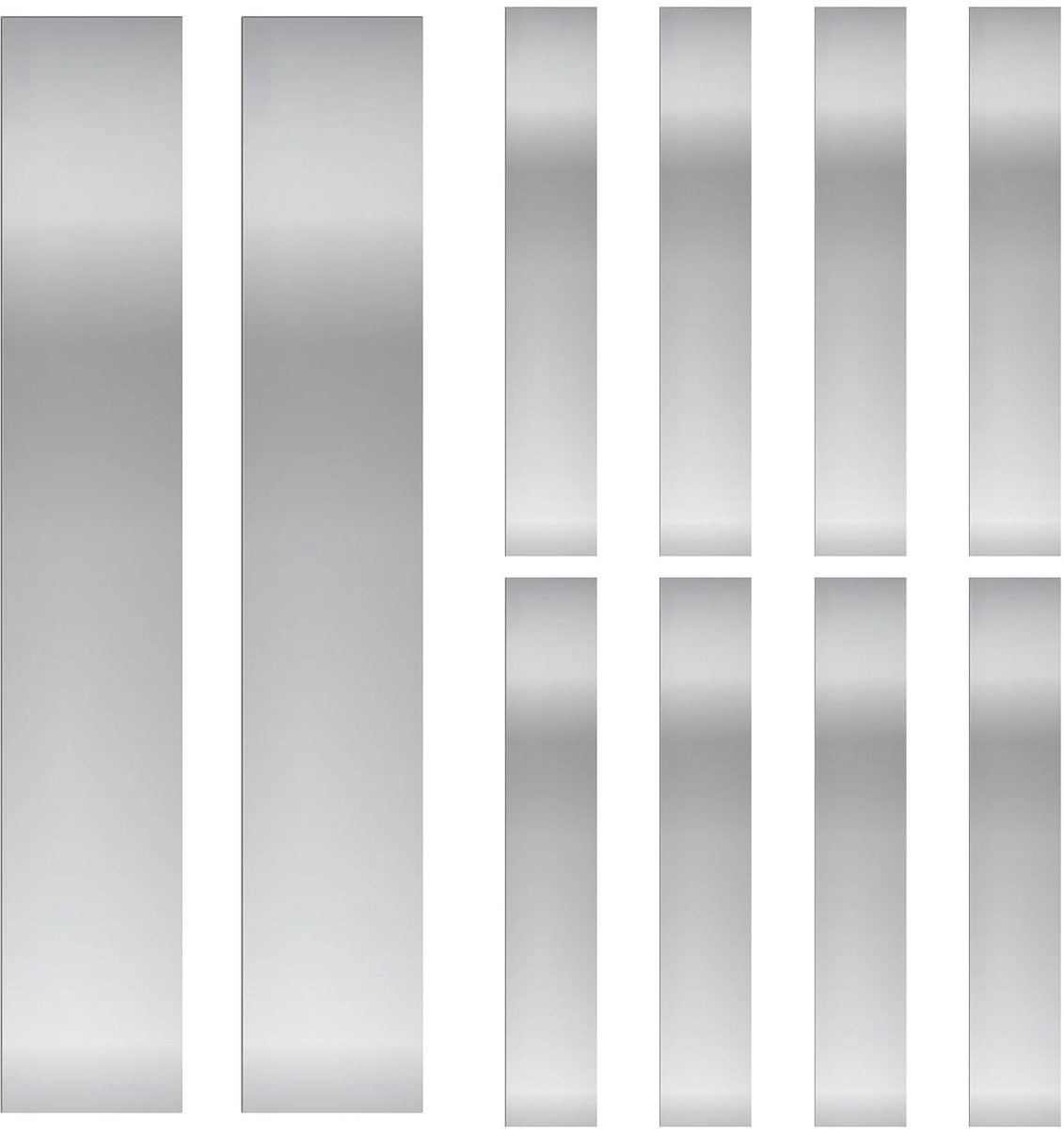 10pcs L x B x T 6,1 x 0,98 x 0,0015 '' Rechthoekige Shim Stock Assortiment, 304 roestvrijstalen strepen, zilveren Shim Stock Sheet voor keuken Trim Gap Filler/DIY/industrieel gebruik
