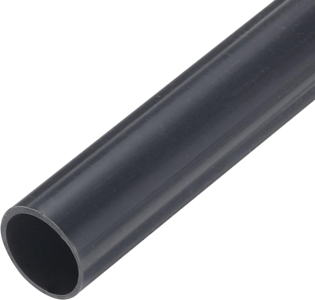 Pvc-buis, diameter 12 mm, lengte 0,23 m, ronde kunststof buis voor tuin, aquarium, waterleiding, kabelgoot, ventilatiebuis (donkergrijs)
