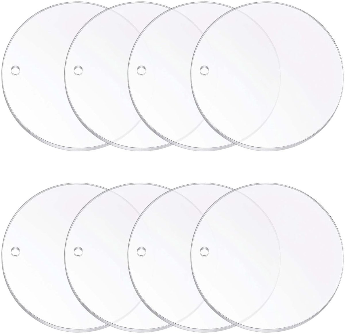 8 stuks 20 cm acrylplaat, transparant, rond, acrylplaat, transparant, rond, groot, dikke acrylschijf, perfect voor doe-het-zelf knutselprojecten, borden, fotolijsten, schilderijen en meer