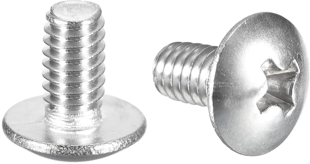 #10-24 x 3/8 inch Phillips kogelkopschroef, volledige schroefdraad, kruiskopaandrijving, roestvrij staal 304 18-8, hoeveelheid 50