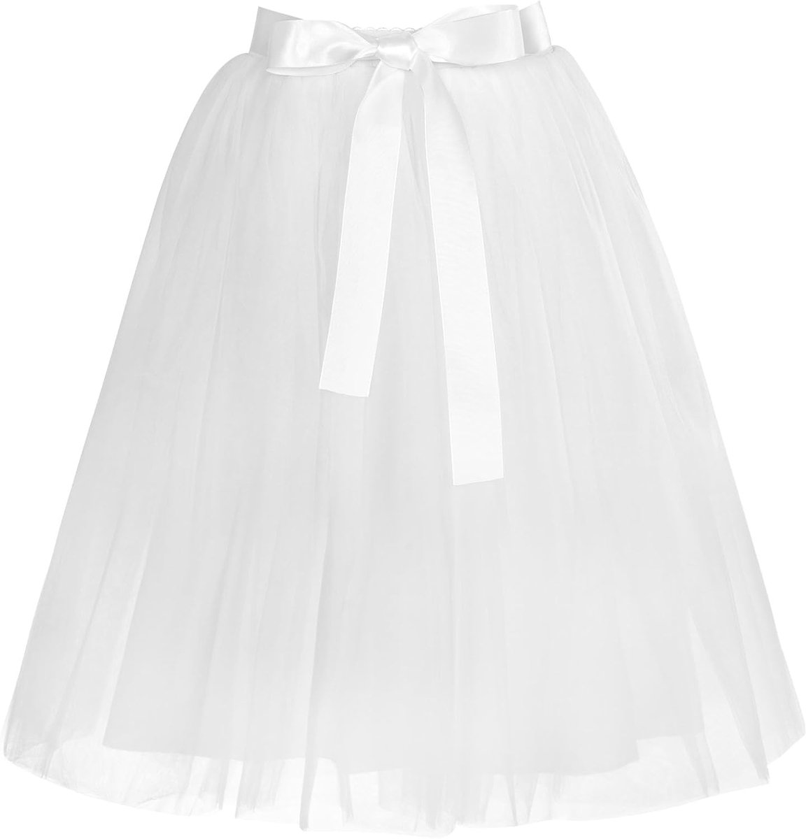 rok voor dames, knielang, jaren 50, vintage, tule rok, onderrok, elastische hoge taille, voor eindexamenbal, avondjurk, bruidsjurk, dansjurk, baljurk, lang, retro feestkostuum