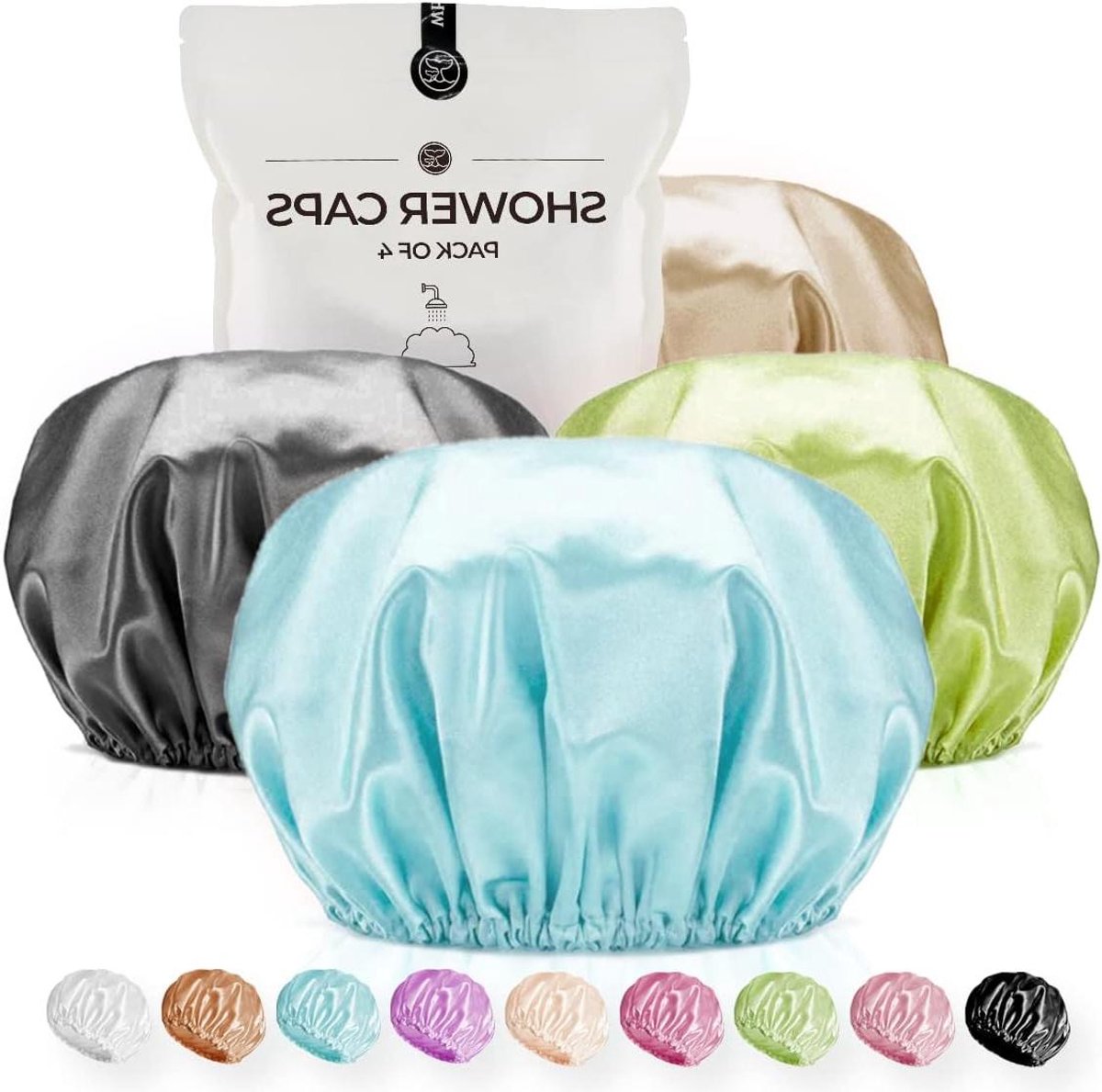Douchemutsen - Haarkappen - Bescherming Haar - Dubbellaags Waterdicht - 4 stuks - Multicolor