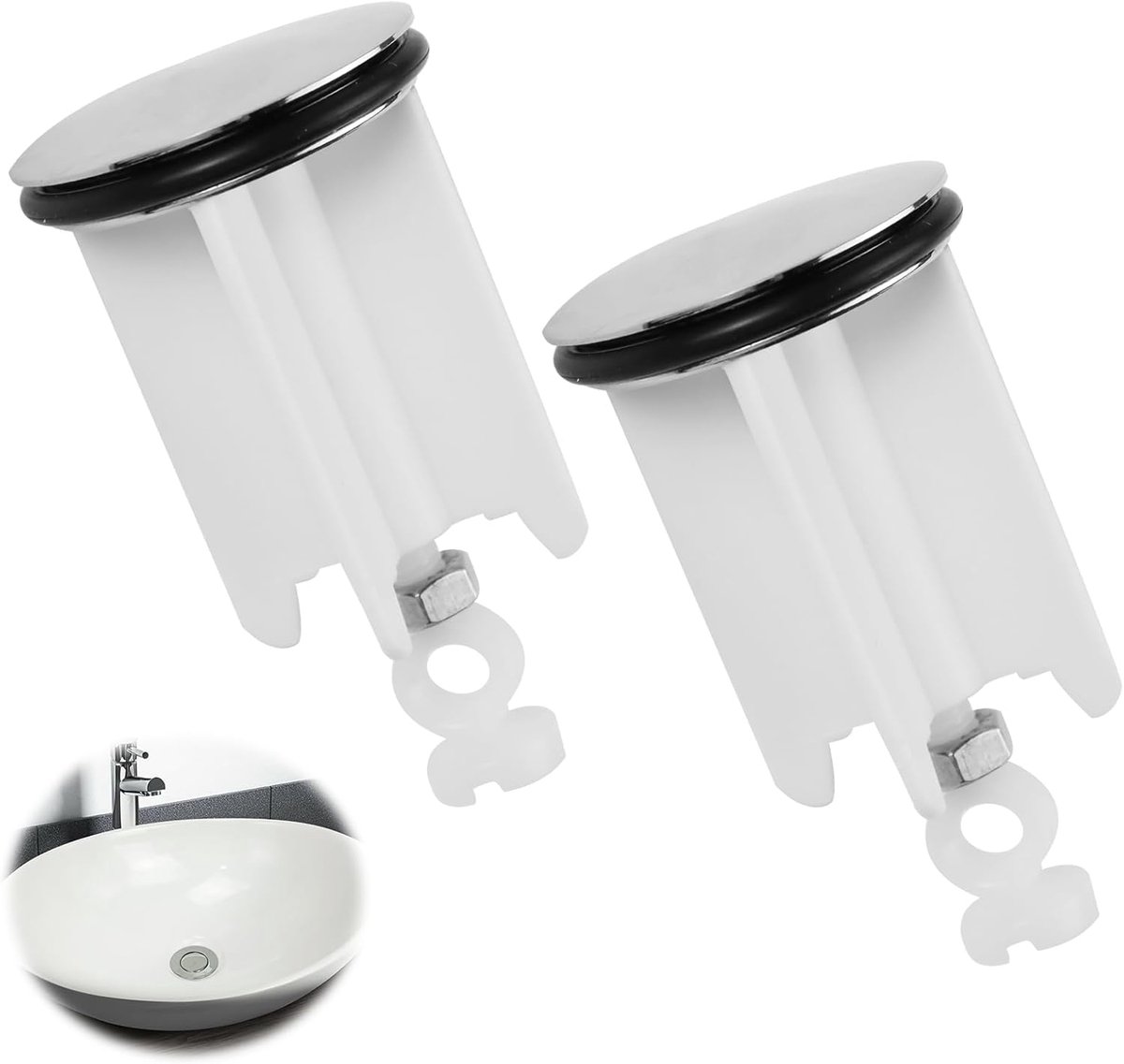 Afvoerstopper 40mm - Messing met rubber - Waterdicht en hygiënisch - Ideaal voor keuken en badkamer - m-winkel