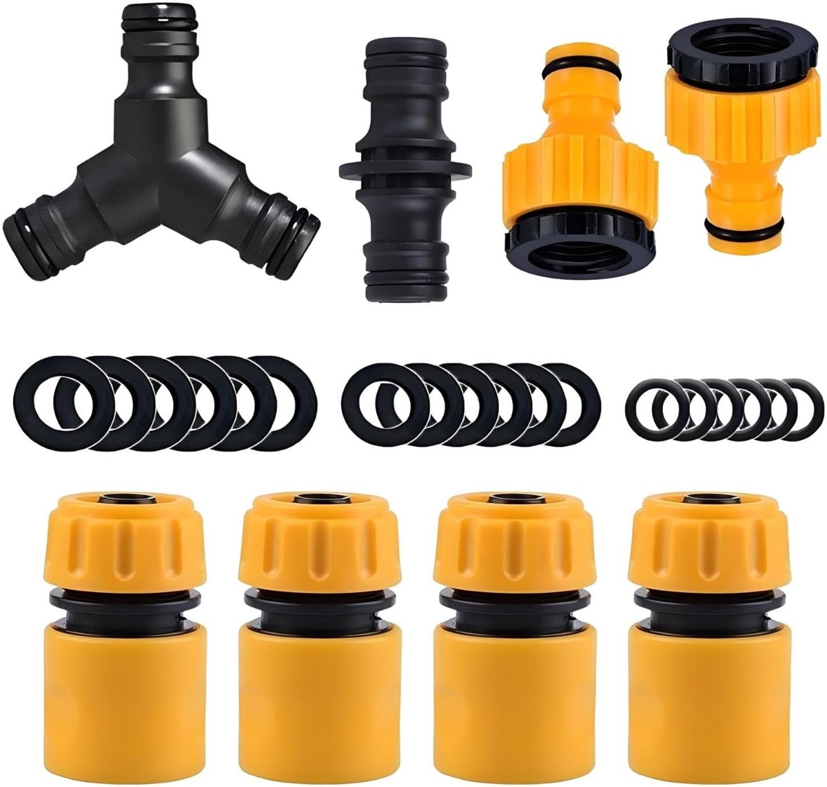 Slangverbinderset 2-in-1 - Universele slangkoppeling - Flexibele kraanadapter - Voor tuin en huiskraan - ShopVlot